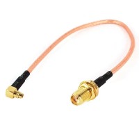 Пигтейл кабель антенный переходник MMCX to SMA - 15CM угловой pigtail