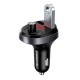 FM-трансмиттер модулятор Usams с Bluetooth, USB flash, 15W 2xUSB Black (US-CC062-BL)