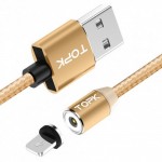 Магнитный кабель для зарядки Topk iPhone 1m 2.1A 360° Gold (TK17i-VER2-GL)