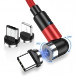 Магнитный кабель для зарядки Topk 3 в 1 1m 2.4A 540° красный (TK59-3-VER2-RD)