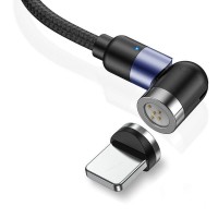 Магнитный кабель синхронизации Topk iPhone 1m 3A 540° нейлоновый черный (TK66i-VER2-BL)