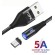 Магнитный кабель синхронизации Topk microUSB  QC3.0 1m 5A 360° нейлоновый черный (TK08U-VER2-BL)