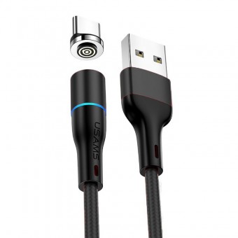 Магнитный кабель синхронизации Usams USB Type-C 1m 3A 360° черный (US-SJ353-BL)