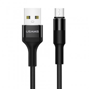 Кабель синхронизации Usams microUSB 1.2m 2A нейлоновый черный (US-SJ224-BL)