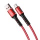 Кабель синхронизации Usams USB Type-C 1.2m 5A нейлоновый красный (US-SJ289-RD)