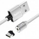 Магнитный кабель для зарядки Topk USB Type-C 1m 2.4A 360° Silver (TK17C-VER2-SL)