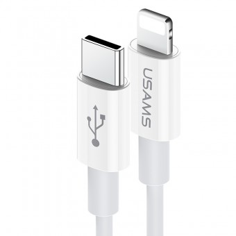 Кабель синхронизации Usams PD USB Type-C для Apple iPhone 30W 2A 1.2m серый (US-SJ407-GR)