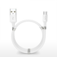 Магнітний кабель заряджання та синхронізації Topk USB Type-C 1m 3A білий (TK07C-VER2-WT)