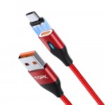 Магнитный кабель синхронизации Topk microUSB 1m 2.4A красный (TK63U-VER2-RD)
