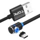 Магнитный кабель для зарядки Topk microUSB 1m 2.4A 360° черный (TK30U-VER2-BL)