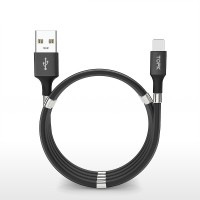 Магнитный кабель зарядки и синхронизации Topk iPhone 1m 3A черный (TK07i-VER2-BL)