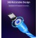 Светящийся магнитный кабель для зарядки Topk microUSB 1m 2.4A 360° голубой (TK67U-VER2-BE)