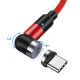 Магнитный кабель для зарядки Topk USB Type-C 1m 2.4A 540° красный (TK59C-VER2-RD)