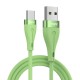 Кабель синхронизации Topk USB Type-C 1m 3A силиконовый зеленый (TK46C-VER2-GE)