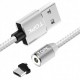 Магнитный кабель для зарядки Topk microUSB 1m 2.4A 360° Silver (TK17U-VER2-SL)