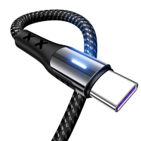Кабель синхронізації Usams USB Type-C 1.2m 5A чорний нейлоновий (US-SJ322-BL)