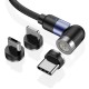 Магнитный кабель синхронизации Topk 3в1 1m 3A 540° черный (TK66-3-VER2-BL)