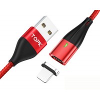 Магнитный кабель синхронизации Topk iPhone 1m 2.1A красный (TK61i-VER2-RD)