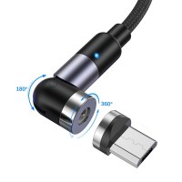 Магнитный кабель для зарядки Topk microUSB 1m 2.4A 540° черный (TK59U-VER2-BL)
