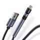 Кабель синхронизации Topk microUSB 1m 2.4A 180° 2в1 нейлоновый черный (TK26U-VER2-BL)
