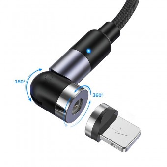 Магнитный кабель для зарядки Topk iPhone 1m 2.4A 540° черный (TK59i-VER2-BL)