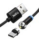 Магнитный кабель для зарядки Topk USB Type-C 1m 2.4A 360° черный (TK28C-VER2-BL)