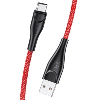 Кабель синхронізації Usams USB Type-C 1m 2.1A червоний нейлоновий (US-SJ392-RD)