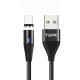 Магнитный кабель синхронизации Topk iPhone 1m 2.1A 360° черный (TK60i-VER2-BL)