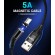 Магнитный кабель синхронизации Topk USB Type-C QC3.0 1m 5A 360° нейлоновый красный (TK08C-VER2-RD)
