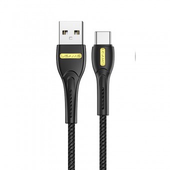 Кабель синхронизации Usams USB Type-C 1m 2.1A нейлоновый черный (US-SJ390-BL)