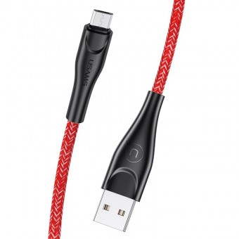 Кабель синхронизации Usams MicroUSB 2m 2.1A нейлоновый красный (US-SJ396-RD)