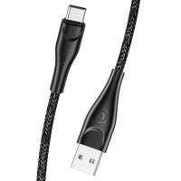 Кабель синхронізації Usams USB Type-C 1m 2.1A чорний нейлоновий (US-SJ392-BL)