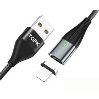 Магнитный кабель синхронизации Topk iPhone 1m 2.1A серый (TK61i-VER2-GR)