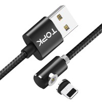 Магнитный кабель для зарядки Topk iPhone 1m 2.1A 360° черный (TK51i-VER2-BL)
