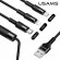 Кабель синхронизации Usams 3в1 MicroUSB, USB Type-C, IPhone 1.5m 2A нейлоновый черный (US-SJ219-BL)