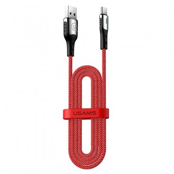 Кабель синхронизации Usams USB Type-C 1.2m 5A нейлоновый красный (US-SJ319-RD)