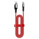 Кабель синхронизации Usams USB Type-C 1.2m 5A нейлоновый красный (US-SJ319-RD)