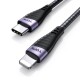 Кабель синхронизации Topk PD USB Type-C для Apple iPhone 20W 2.2A 1m нейлоновый серый (TK15CI-GR)