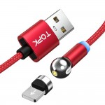 Магнитный кабель для зарядки Topk iPhone 1m 2.4A 360° красный (TK28i-VER2-RD)
