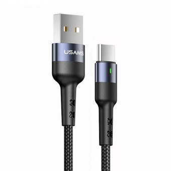 Кабель синхронизации Usams MicroUSB 1m 2A нейлоновый черный (US-SJ312-BL)