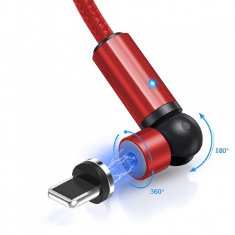 Магнитный кабель для зарядки Topk iPhone 1m 2.4A 540° красный (TK68i-VER2-RD)