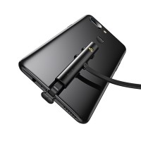 Кабель синхронизации Usams USB Type-C 1.2m 2A игровой на присосках черный (US-SJ381-BL)