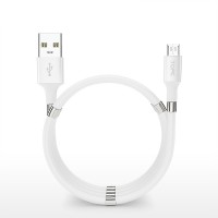 Магнитный кабель зарядки и синхронизации Topk microUSB 1m 3A белый (TK07U-VER2-WT)
