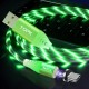Светящийся магнитный кабель синхронизации Topk USB Type-C 1m 3A 360° зеленый (TK16C-VER2-GE)