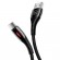 Кабель синхронизации Usams USB Type-C 1.2m 3A с авто отключением нейлоновый черный (US-SJ305-BL)