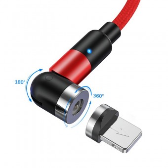 Магнитный кабель для зарядки Topk iPhone 1m 2.4A 540° красный (TK59i-VER2-RD)