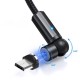 Магнитный кабель для зарядки Topk microUSB 1m 2.4A 540° черный (TK68U-VER2-BL)