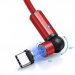 Магнитный кабель для зарядки Topk USB Type-C 1m 2.4A 540° красный (TK68C-VER2-RD)