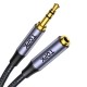 Кабель стерео аудио Topk 3.5 мм Male to Female 1м нейлоновый серый (TKYP10-GR)