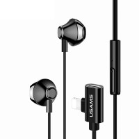 Навушники Usams Bass HIFI Sound для iPhone провідні, з роз'ємом для заряджання чорні (EP-32-BL)